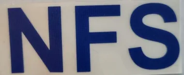 Helmkennzeichnung " RS " , "RA" oder "NFS" Farbe blau