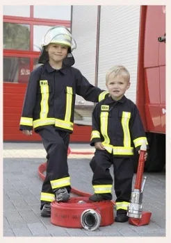 Set Angebot Kinder Feuerwehr Jacke + Hose + Feuerwehr Kinder Helm